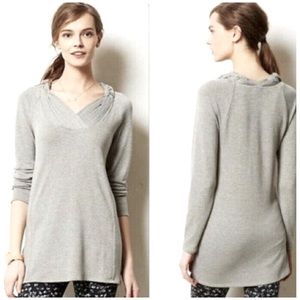 Anthropologie Brynn Braided Collar Tunic